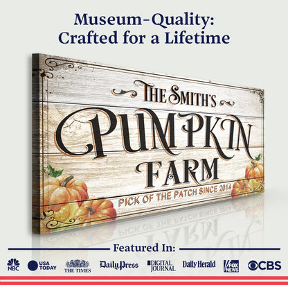 Pick Of The Patch Pumpkin Farm Sign by Tailored Canvases
