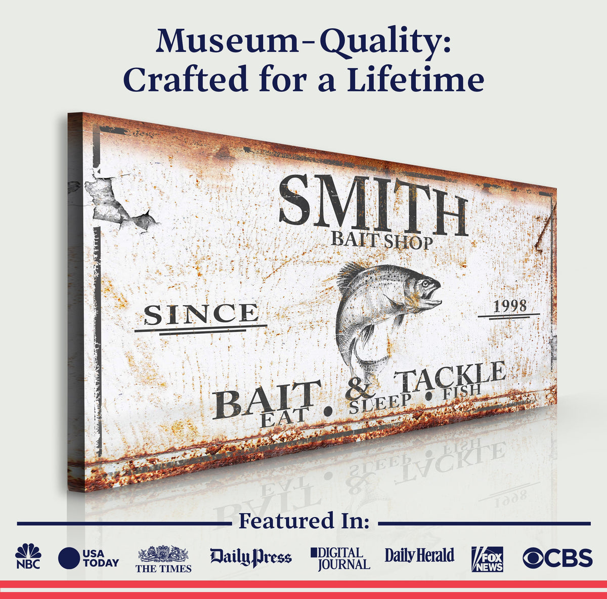 Bait and Tackle Sign by Tailored Canvases