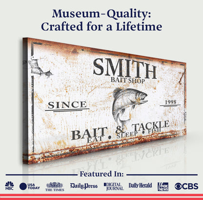 Bait and Tackle Sign by Tailored Canvases
