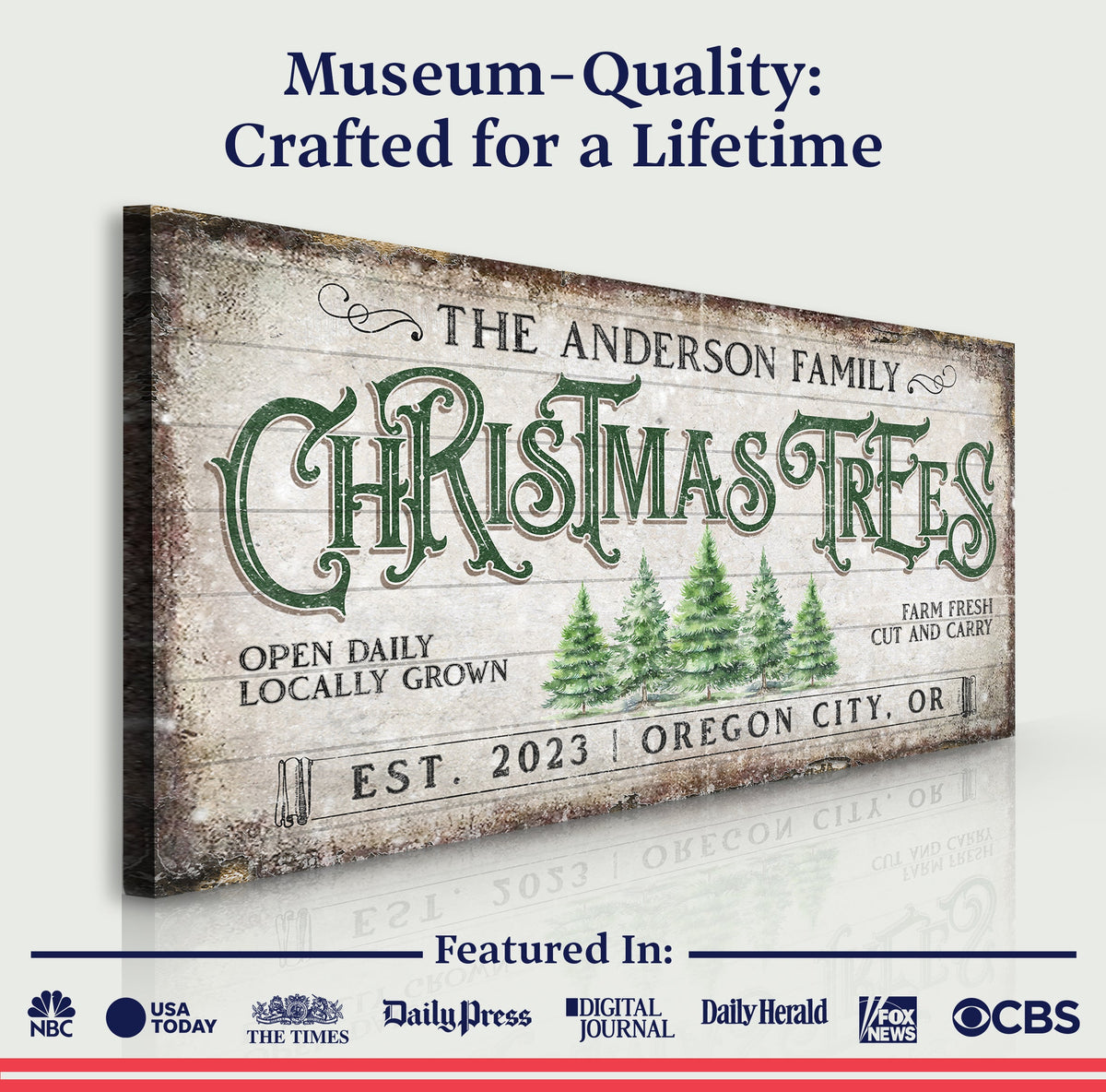 Family Christmas Tree Farm Sign IV by Tailored Canvases