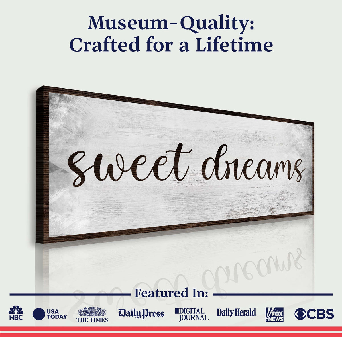 Sweet Dreams Bedroom Grunge Sign by Tailored Canvases