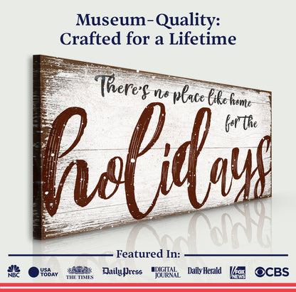 There's No Place Like Home for The Holidays Christmas Sign by Tailored Canvases
