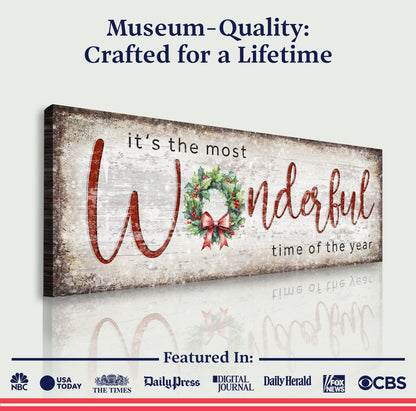 It's the most Wonderful Time of the Year Christmas Sign IV by Tailored Canvases
