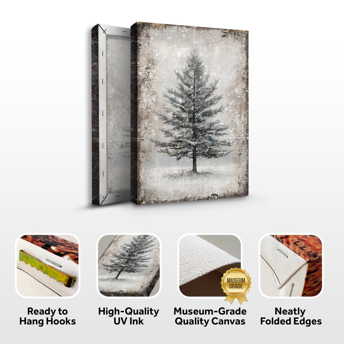 Vintage Christmas Tree Wall Art with Free Christmas Recipe Book by Tailored Canvases