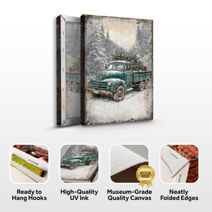 Vintage Truck With Christmas Tree Wall Art by Tailored Canvases