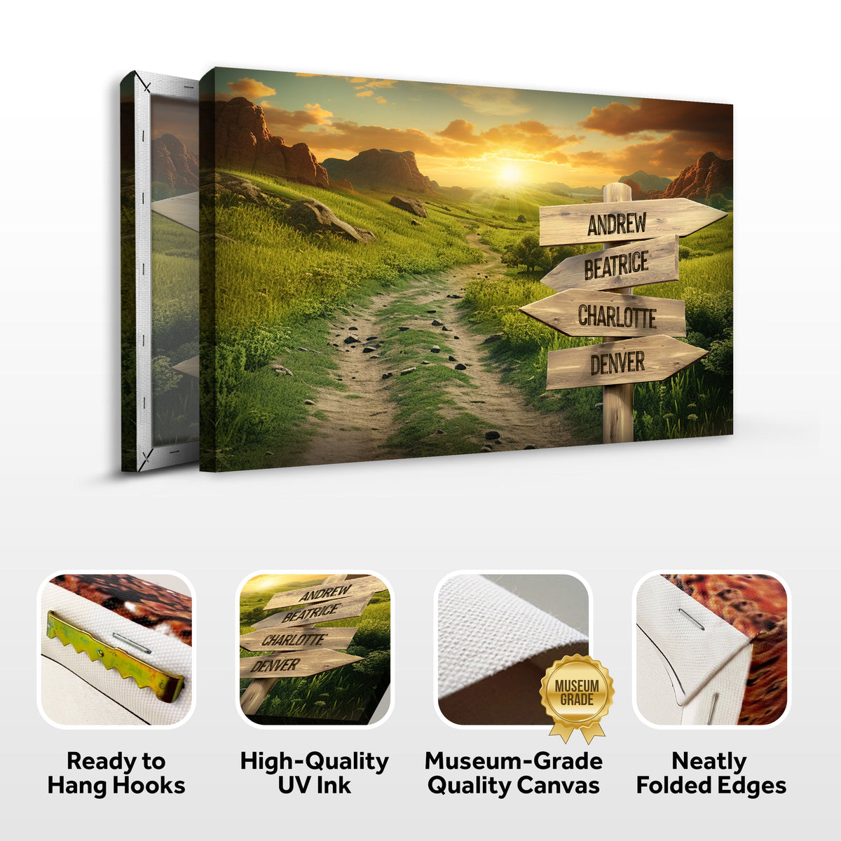 Winding Road Family Names Sign by Tailored Canvases