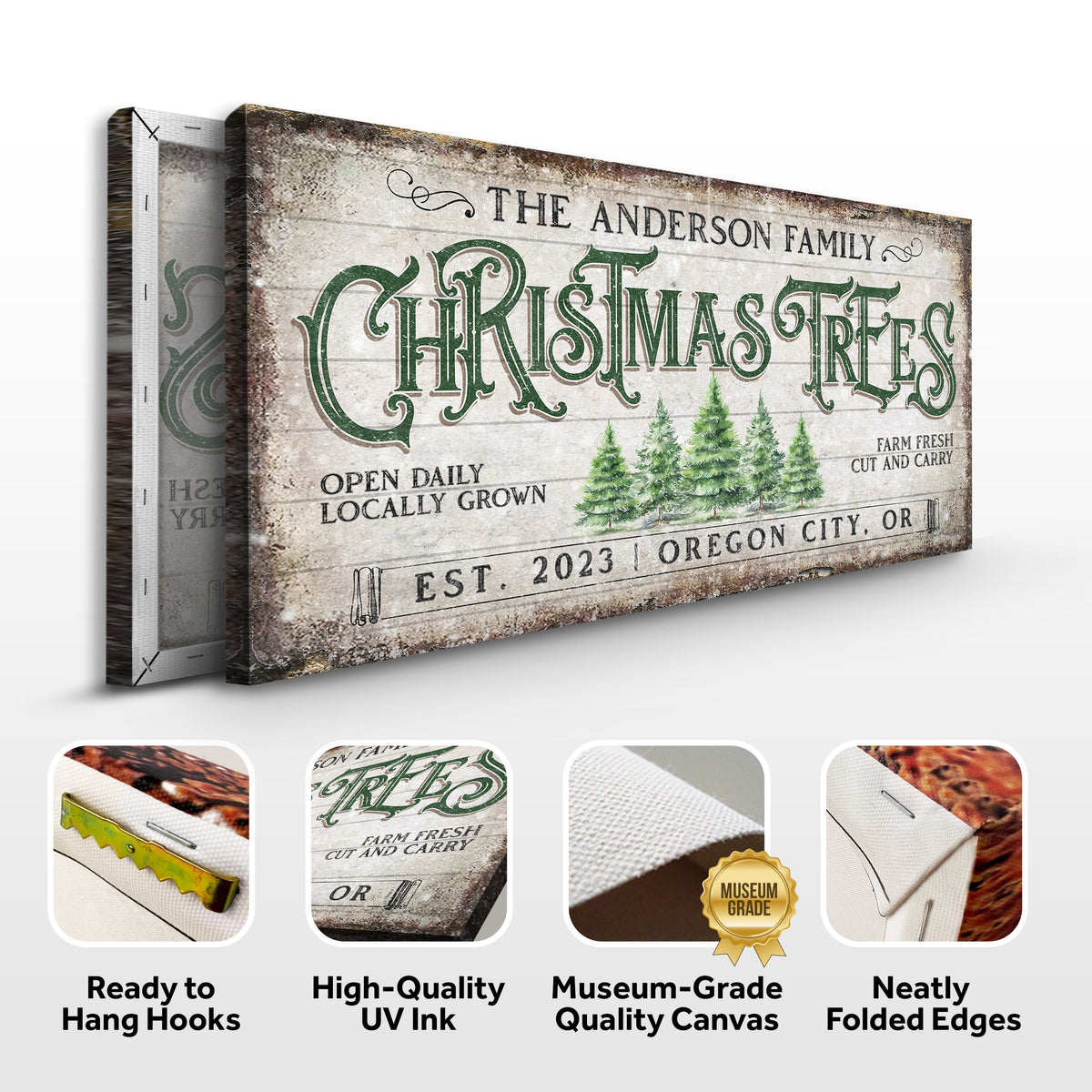 Family Christmas Tree Farm Sign IV by Tailored Canvases