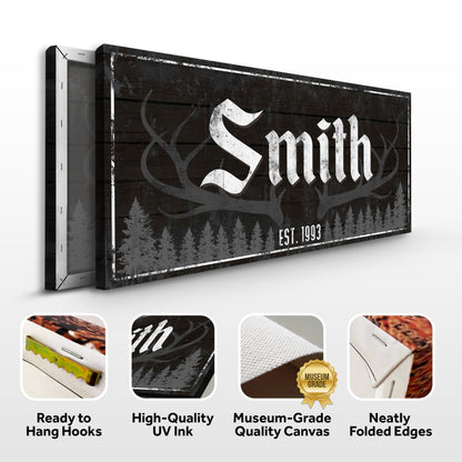 Rustic Family Antler Sign III by Tailored Canvases