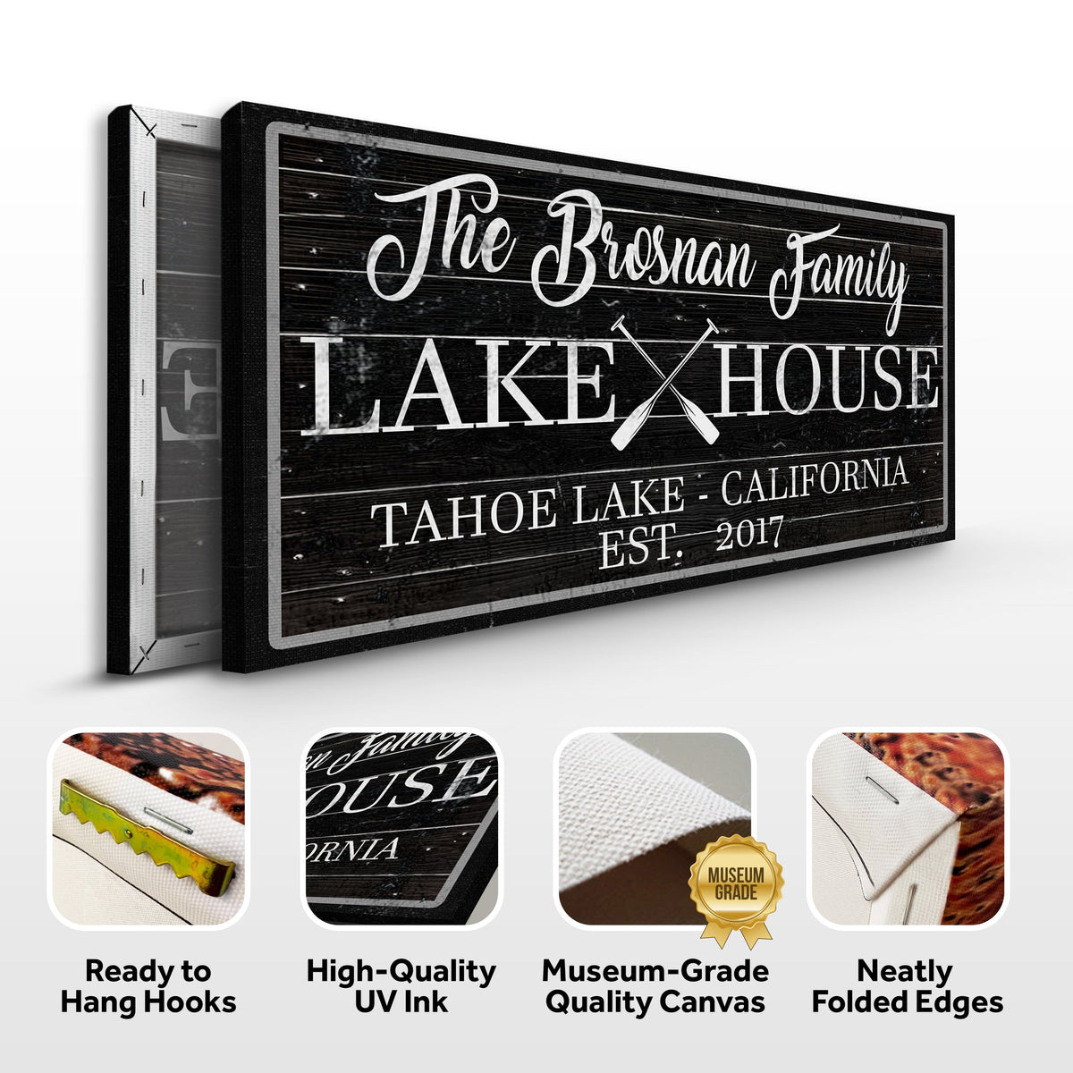 Family Lake House Paddle Sign II by Tailored Canvases