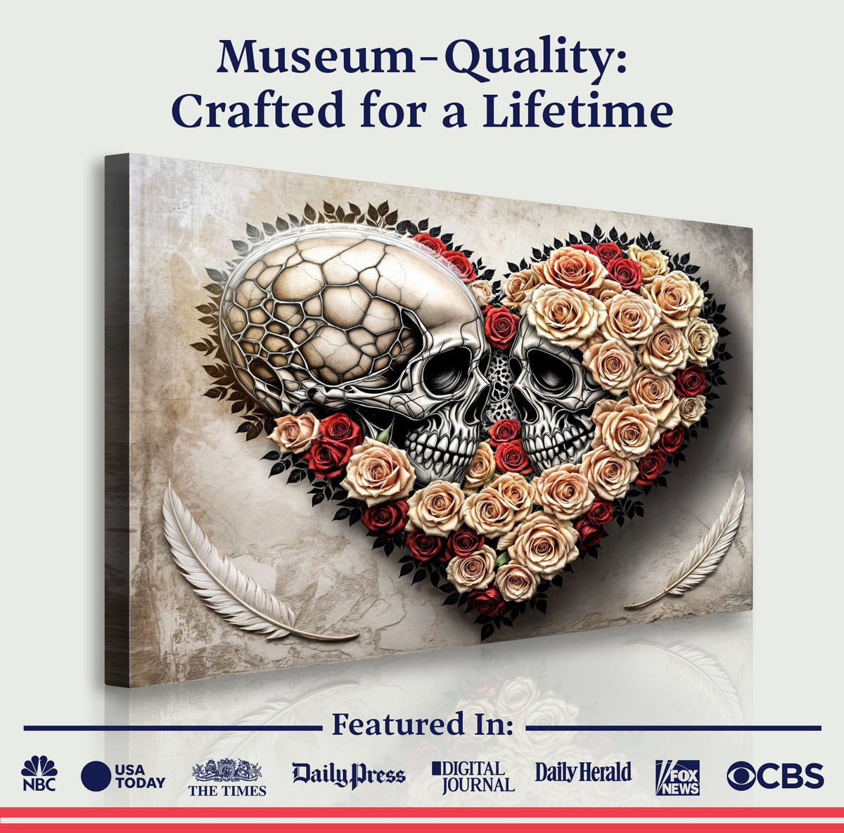 Skull and Flowers Wall Art VII by Tailored Canvases