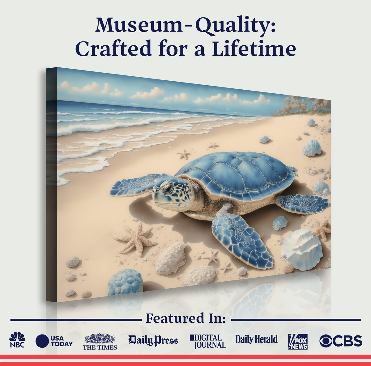 Museum-quality canvas detail, 3D Coastal Wall Art canvas by Tailored Canvases