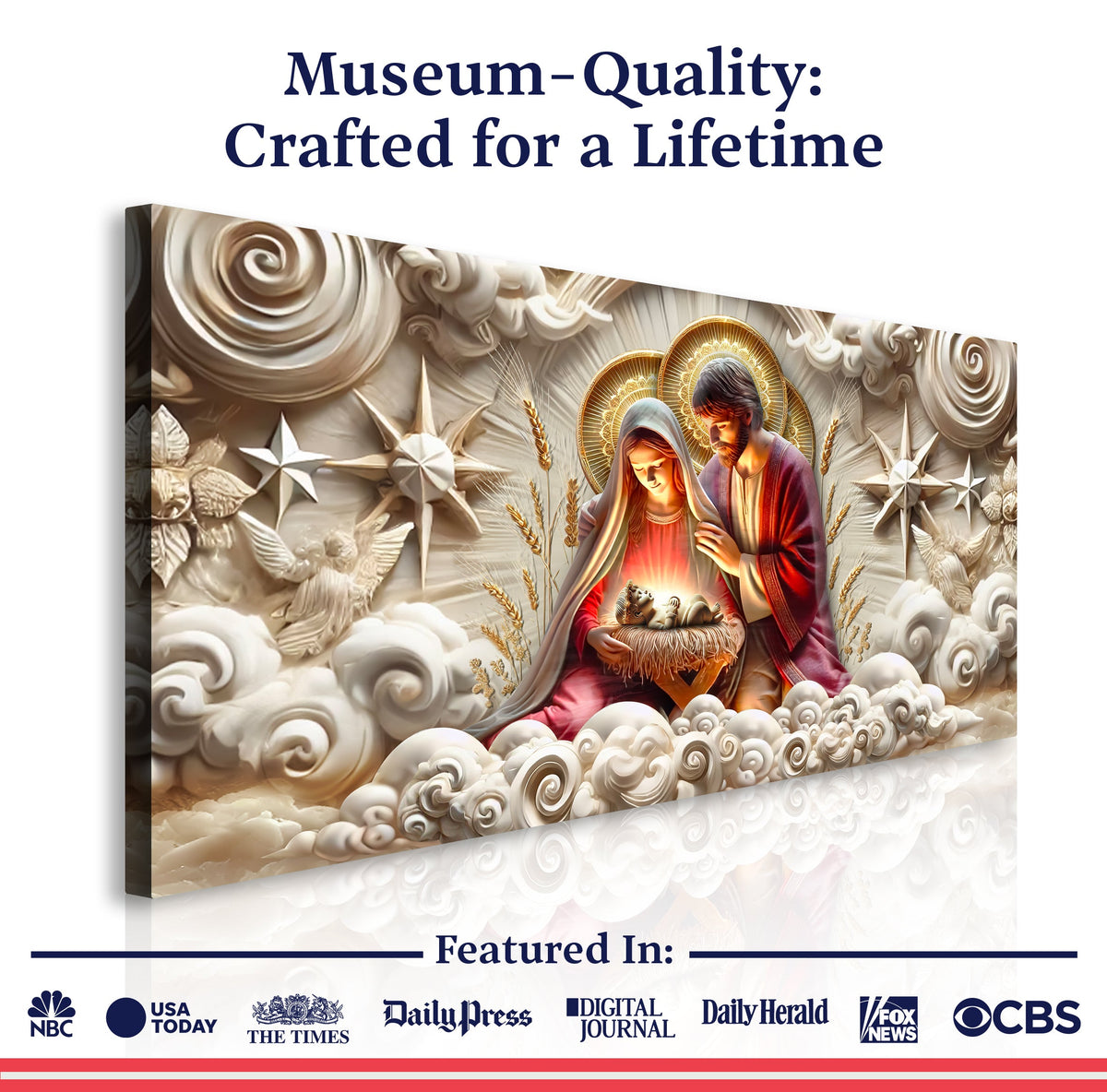 Museum-quality canvas detail, 3D Faith Wall Art canvas by Tailored Canvases