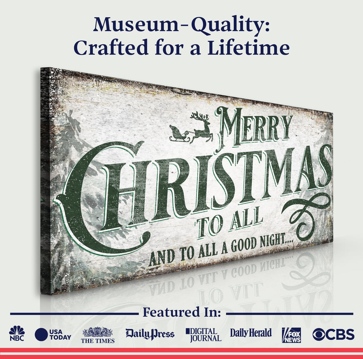 Merry Christmas To All And Goodnight Sign II by Tailored Canvases