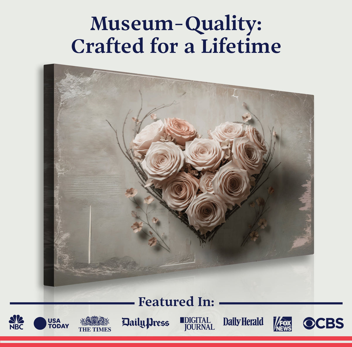 Floral Heart Wall Art by Tailored Canvases