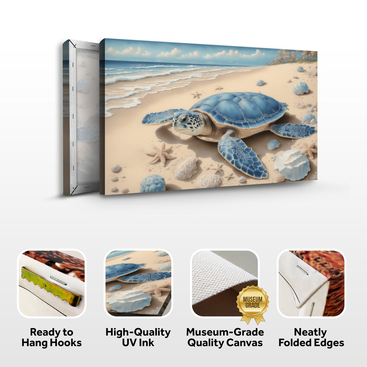 3D Coastal Wall Art canvas by Tailored Canvases, view 3