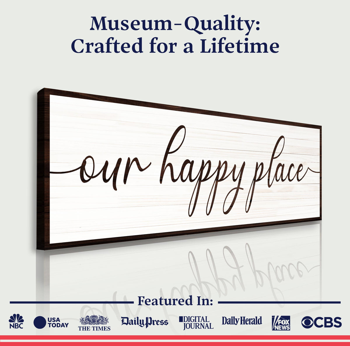 Our Happy Place Sign II by Tailored Canvases