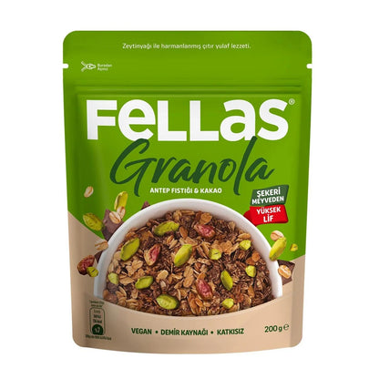 Fellas Pistachio & Cocoa Crunchy High Fiber Granola 200g by Beauty Care Bag