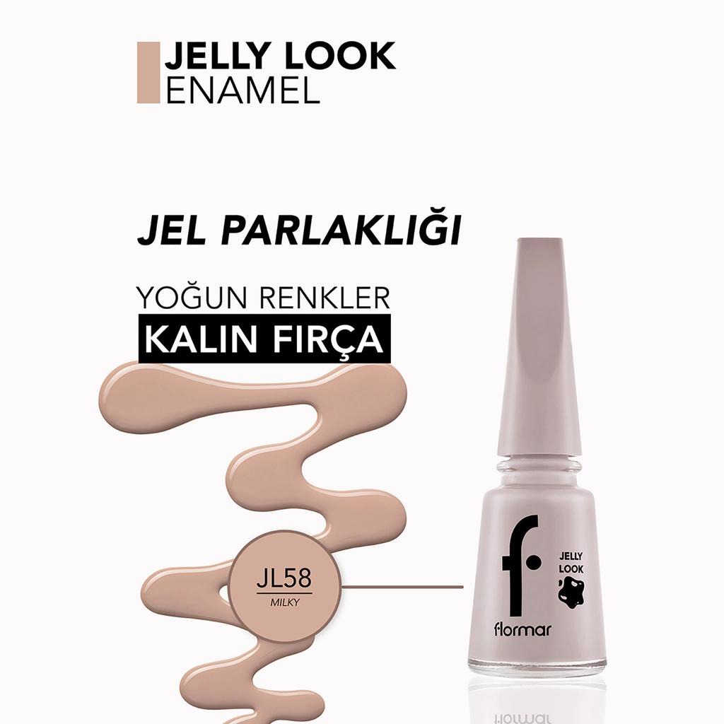 Flormar Jelly Look High-Shine Gel Effect Nail Polish JL58 Milky 11ml by Beauty Care Bag