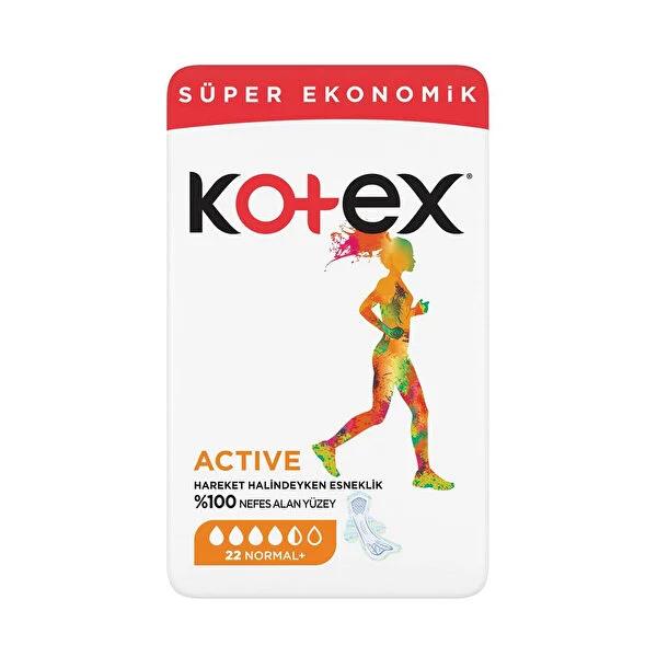 Kotex Sanitary Pads Active Normal 22'li - Fast-Absorbing, Flexible Menstrual Hygiene for Active Women by Beauty Care Bag