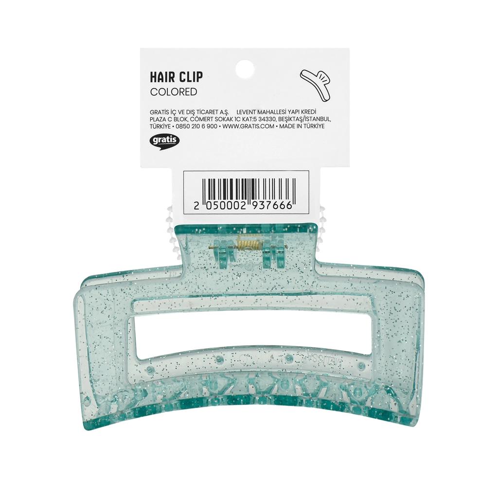 Eklips Rectangular Claw Clip Glittery Green Hair Accessory by Beauty Care Bag