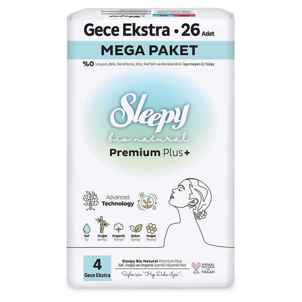 Sleepy Bio Natural Premium Plus Night Pads Size 4 26 Count by Beauty Care Bag
