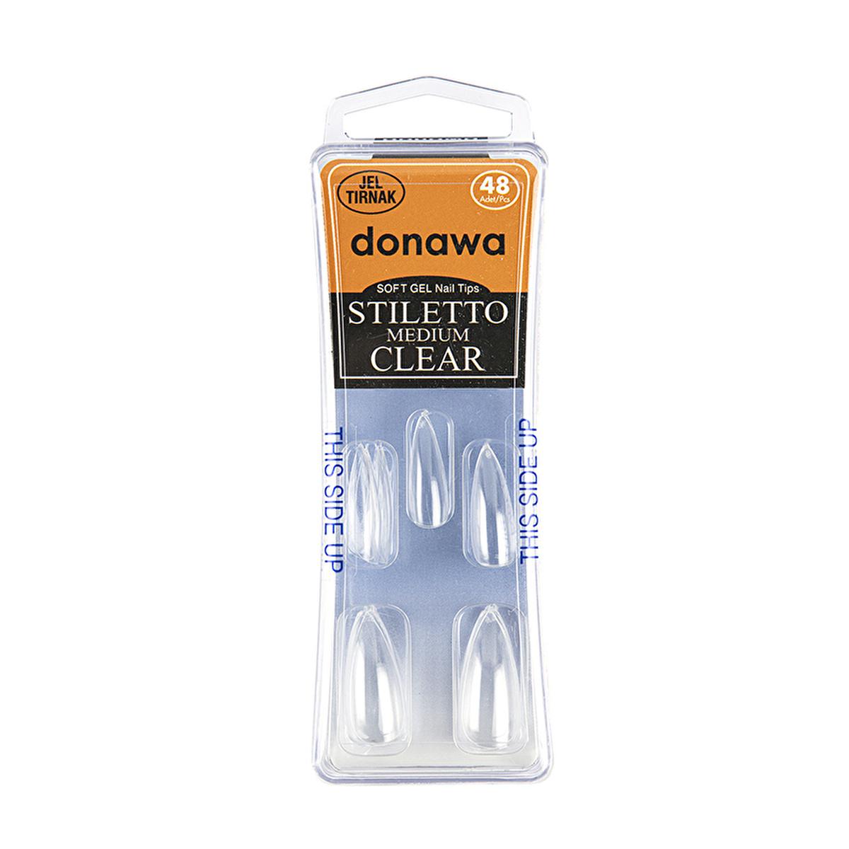Donawa Soft Gel Stiletto Medium False Nails: Achieve Elegant Gel Stiletto Nails in Minutes | Pre-Shaped Nail Tips for a Professional Look by Beauty Care Bag