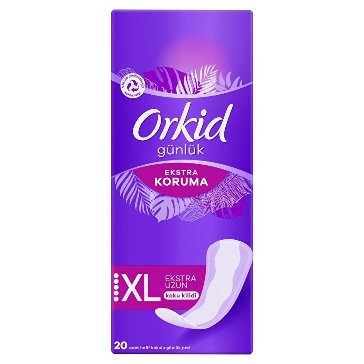 Orkid Extra Protection Extra Long Daily Panty Liners - 20 Count - Ultimate Odor Control, Absorbent, Breathable Feminine Hygiene Pads by Beauty Care Bag