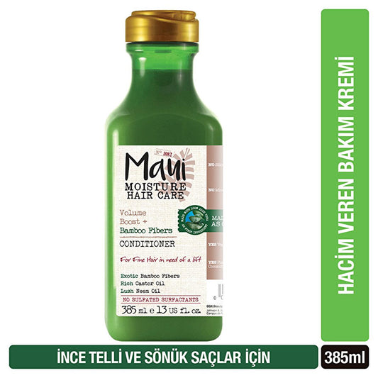 Maui Bamboo Fiber Volumizing Conditioner - Sulfate-Free, Silicone-Free Vegan Hair Care for Thin Hair - Aloe Vera & Natural Oils by Beauty Care Bag