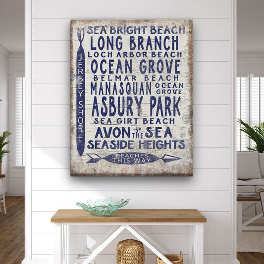 Vintage Jersey Shore Beach Sign | Asbury park, Sea Girt, Manasquan, Seaside Heights by Off The Square Designs
