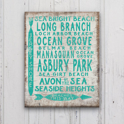 Vintage Jersey Shore Beach Sign | Asbury park, Sea Girt, Manasquan, Seaside Heights by Off The Square Designs