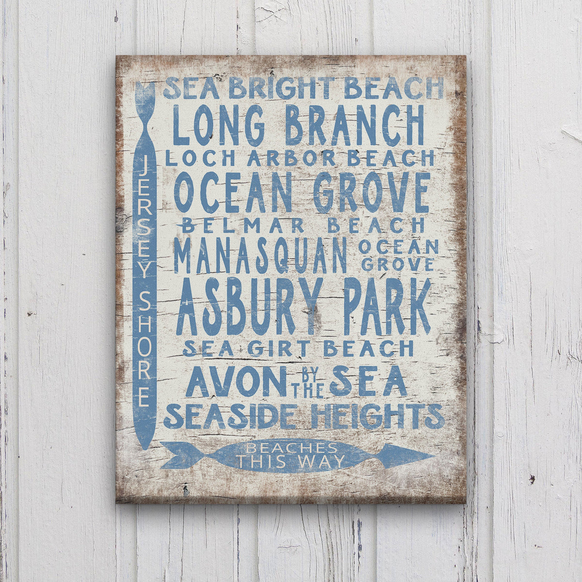 Vintage Jersey Shore Beach Sign | Asbury park, Sea Girt, Manasquan, Seaside Heights by Off The Square Designs