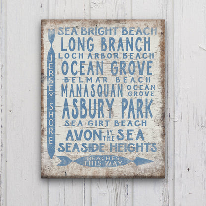 Vintage Jersey Shore Beach Sign | Asbury park, Sea Girt, Manasquan, Seaside Heights by Off The Square Designs