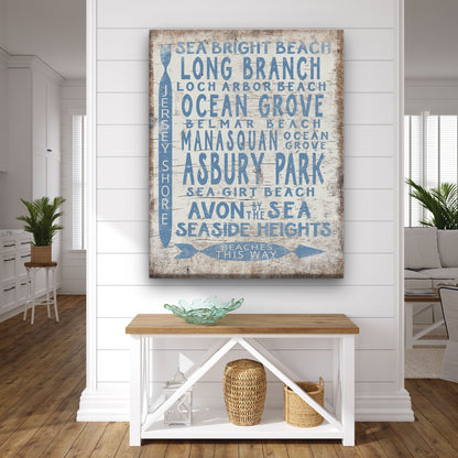 Vintage Jersey Shore Beach Sign | Asbury park, Sea Girt, Manasquan, Seaside Heights by Off The Square Designs