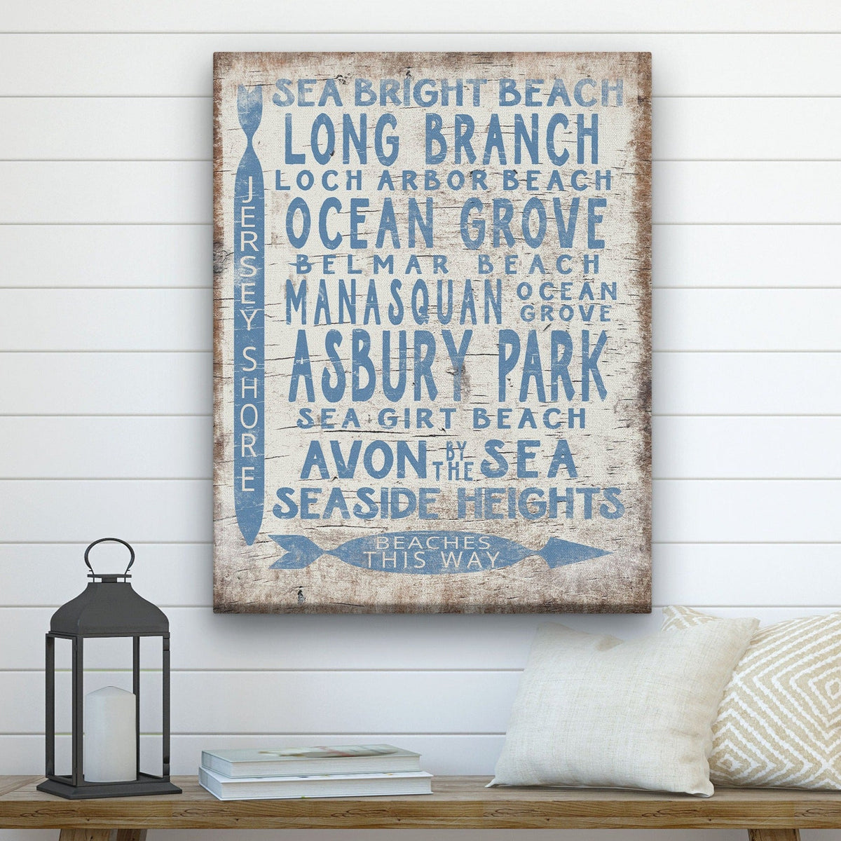 Vintage Jersey Shore Beach Sign | Asbury park, Sea Girt, Manasquan, Seaside Heights by Off The Square Designs