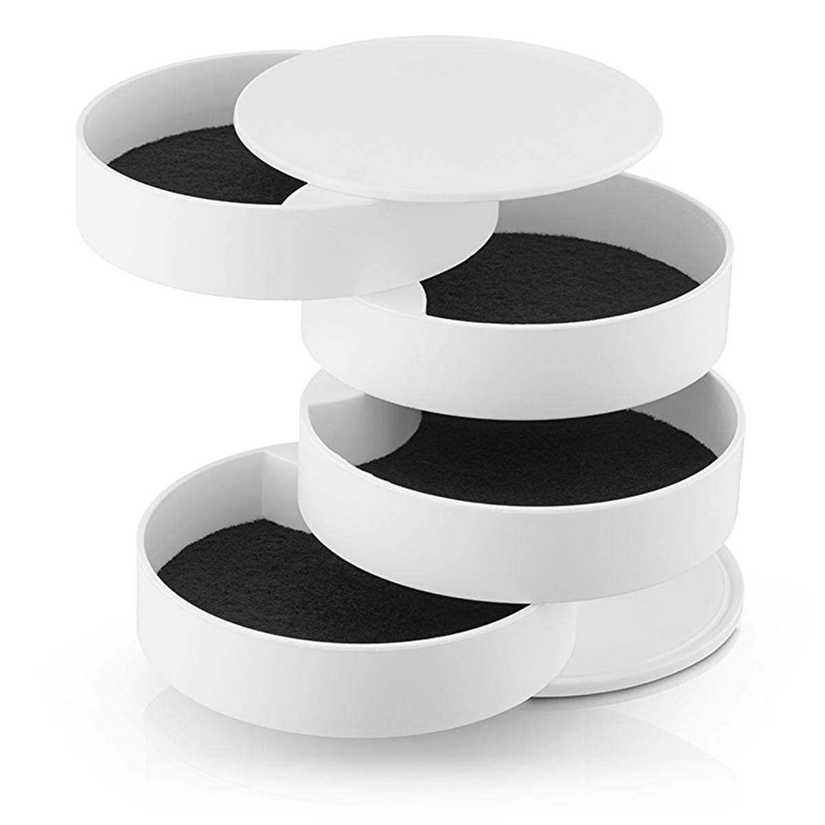 Eklips Jewelry Organizer - Compact 4-Compartment Storage for Earrings, Rings, Necklaces, and Bracelets by Beauty Care Bag