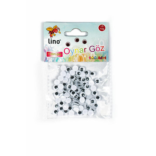 Lino Movable Eyes 7 mm Craft Eyes - for Dolls and Stuffed Animals, Craft Supplies by Beauty Care Bag