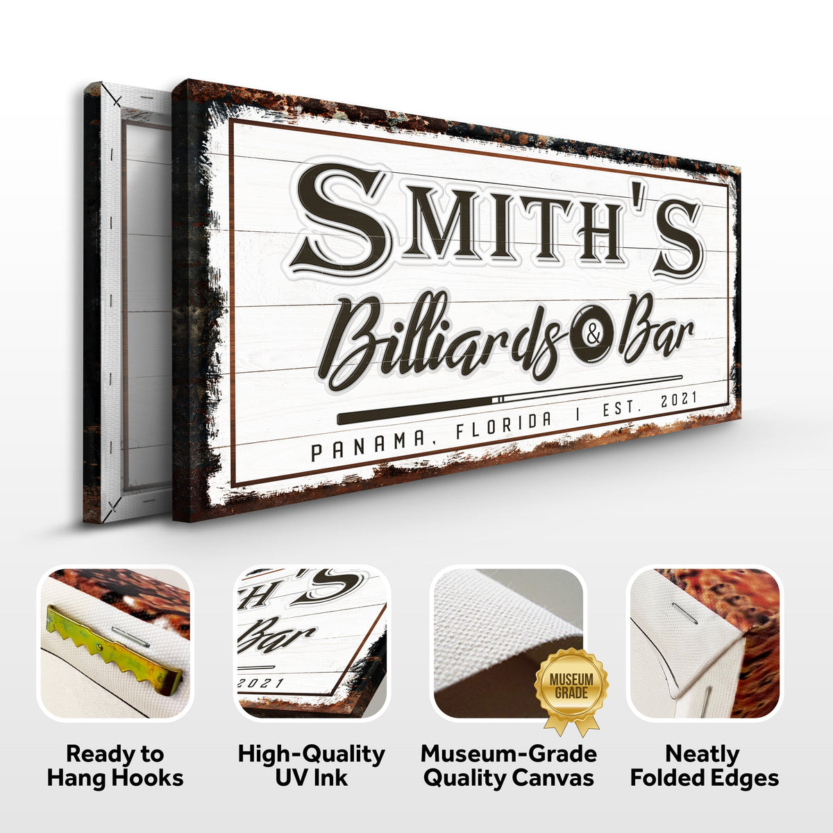 Billiards And Bar Sign by Tailored Canvases