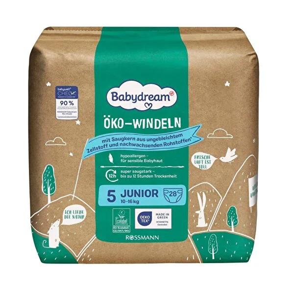 Babydream Eco Baby Diapers Size 5 (28-Count) - 12-Hour Dryness, Sensitive Skin, Eco-Friendly Protection by Beauty Care Bag