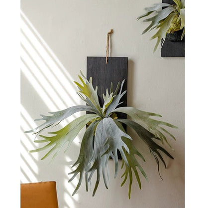Artificial Antler Fern on Solid Wood Base by RusticReach