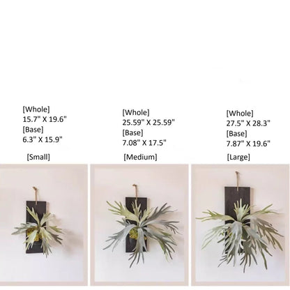 Artificial Antler Fern on Solid Wood Base by RusticReach