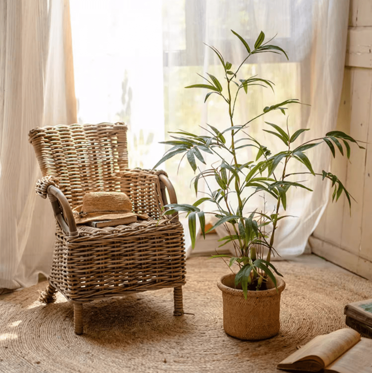 Artificial Bamboo Leaves in Pot by RusticReach