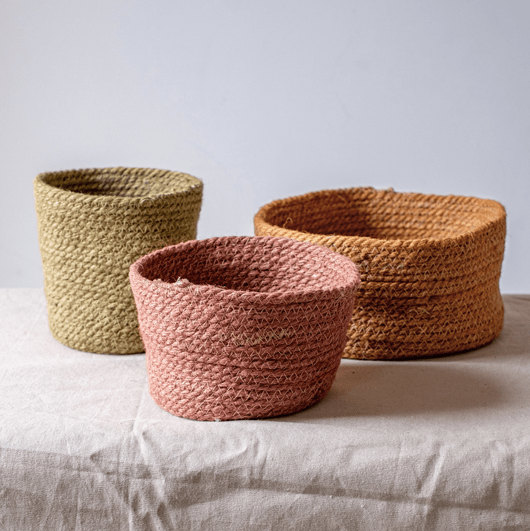 Cotton Rope Woven Basket Desktop Organizer by RusticReach