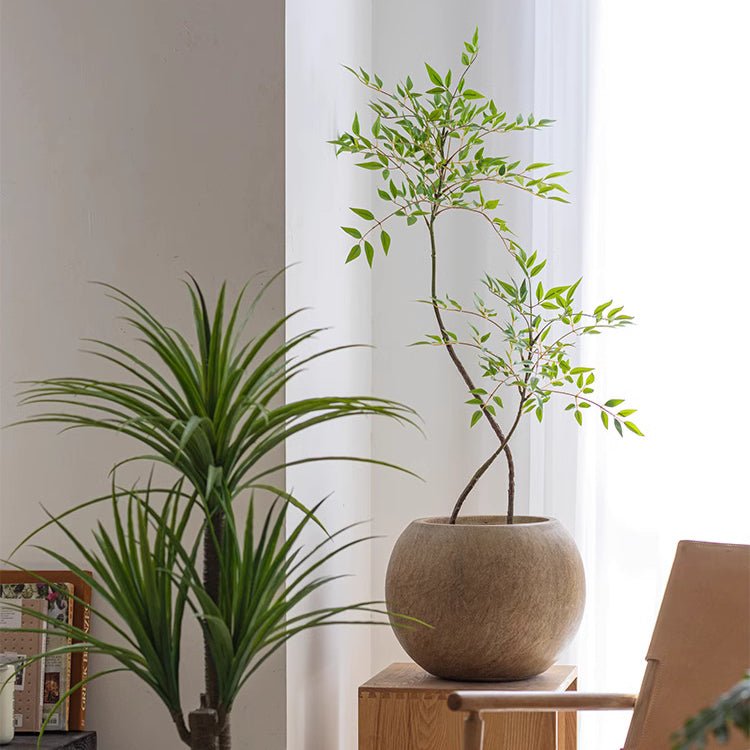 Round Magnesium Clay Planter by RusticReach