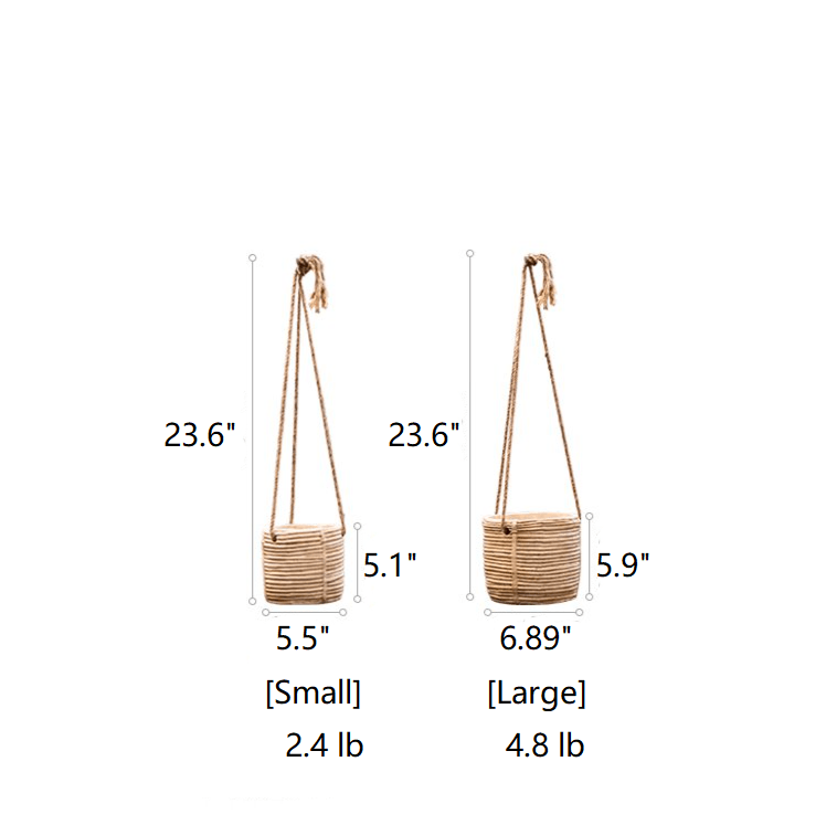 Faux Rattan Cement Hanging Planter by RusticReach