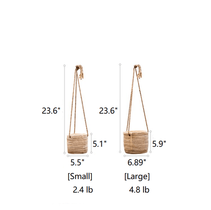 Faux Rattan Cement Hanging Planter by RusticReach