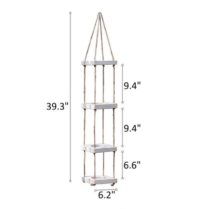Wooden Rope Hanging Plant Shelf by RusticReach