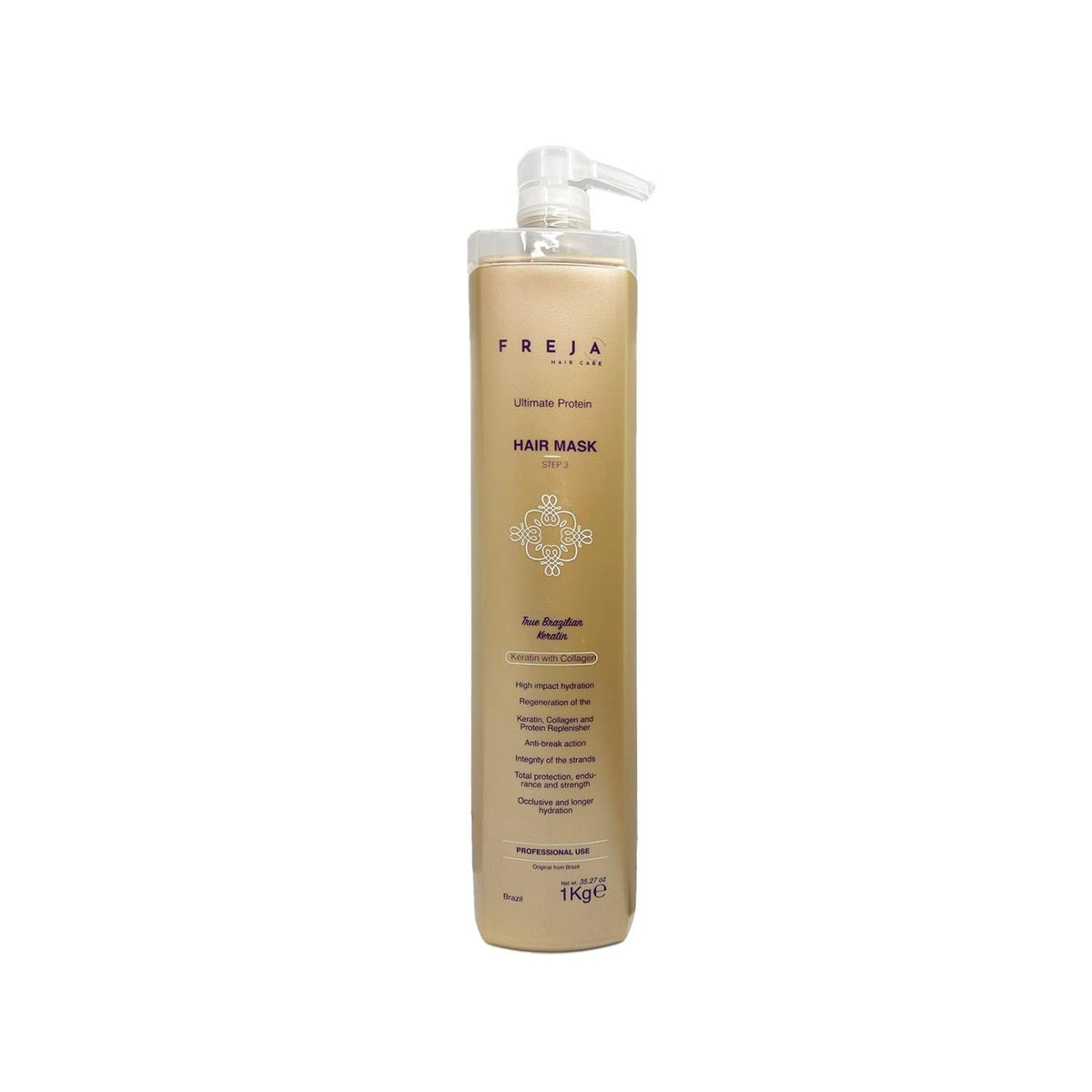 FREJA Brazilian Keratin Hair Mask - Intensive Protein Treatment for Damaged Hair, 1000g by Beauty Care Bag