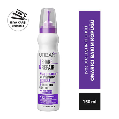 Urban Care Shake N Repair Hair Smoothing Foam - Vegan, Heat Protectant, Dermatologically Tested by Beauty Care Bag