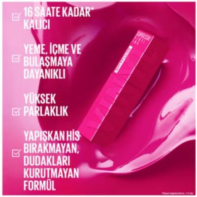 Maybelline Super Stay Vinyl Ink Long-Lasting Glossy Liquid Lipstick - 155 Upbeat by Beauty Care Bag
