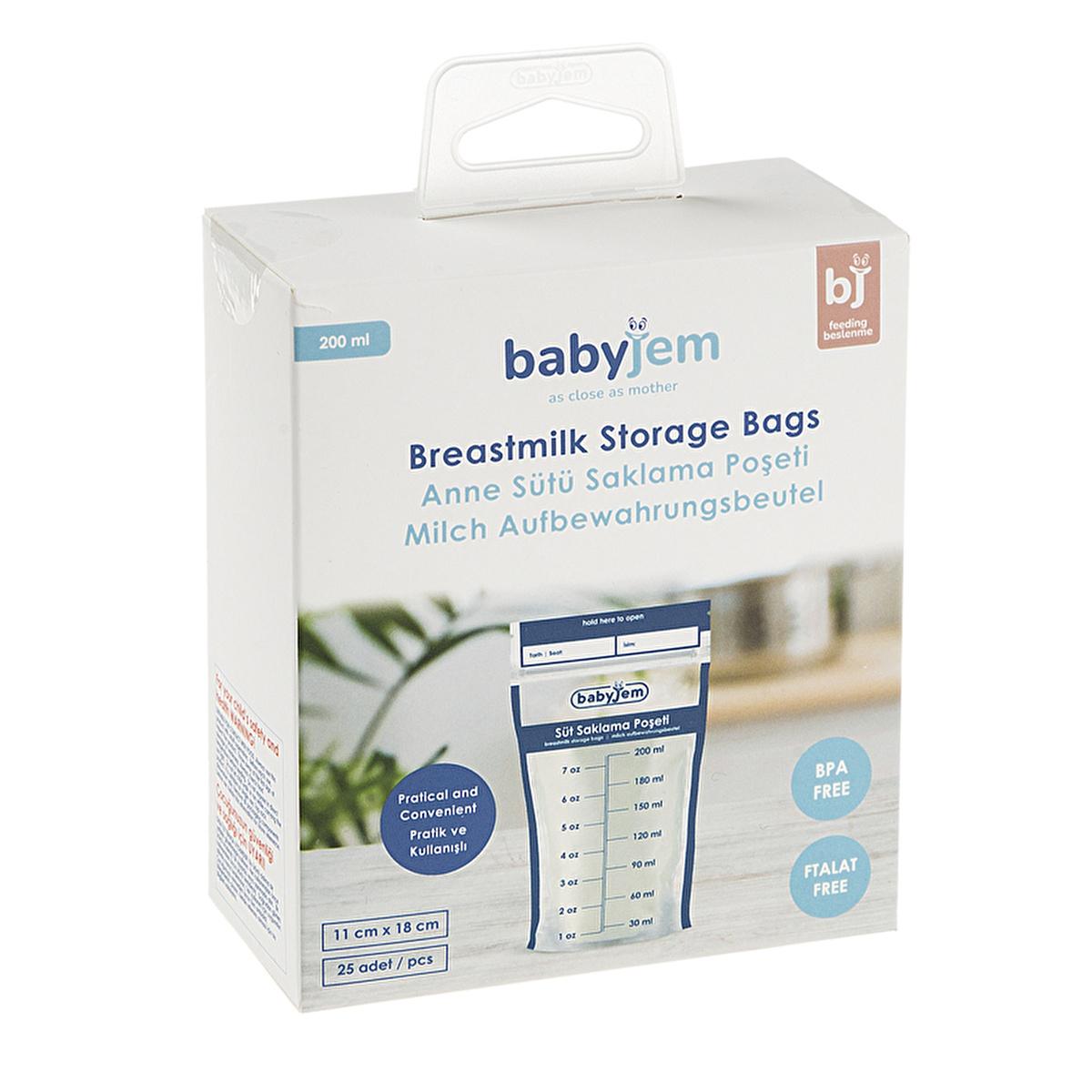 Babyjem Breast Milk Storage Bags - Sterile, BPA-Free, Airtight & Self-Standing - 25 Count by Beauty Care Bag